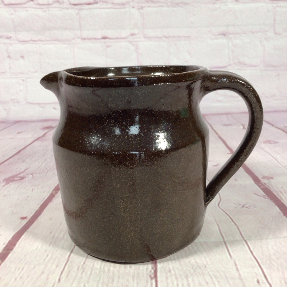 Hand Crafted Stoneware Espresso Brown Creamer Pitcher